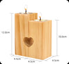 Wooden Sublimation Candle Holder Blank Set | Heart Tea Light Canada