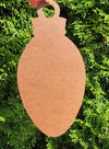 MDF Light Bulb Sign Back View Natural Brown - Sublimation Door Hanger Blank Pre-Drilled Hole Canada