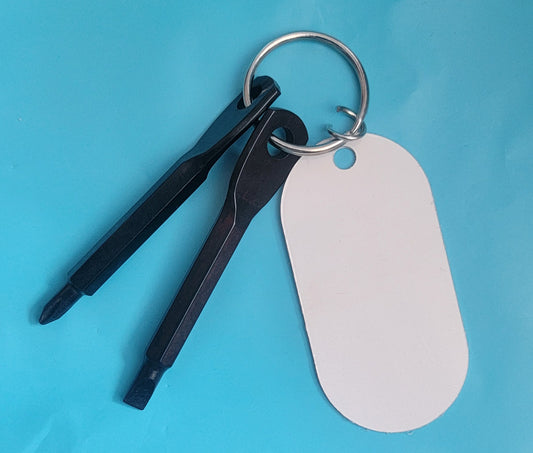 Screw Driver Keychain With Oval Aluminum Disc  for sublimation