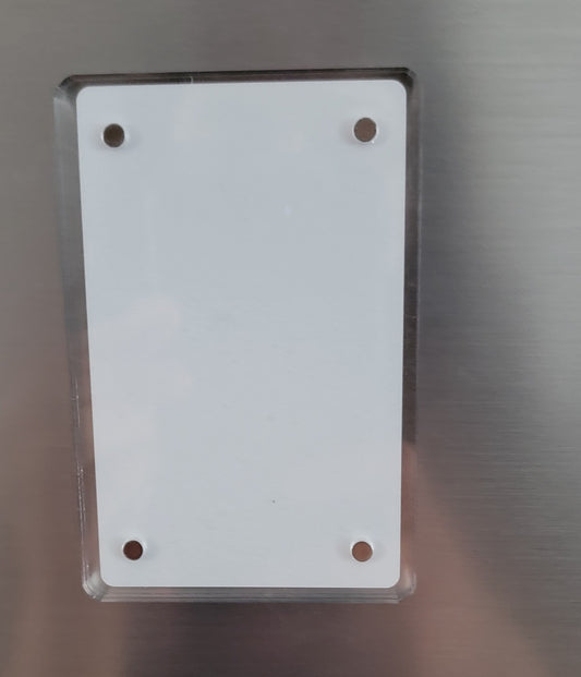 Acrylic rectangle photo magnet with double sided sublimation aluminum card insert