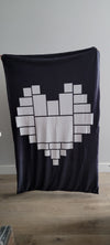 40 x 60 Heart panel blanket velvet plush