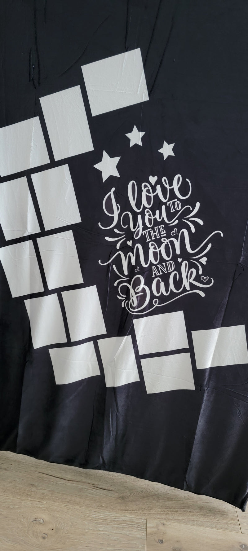 40 x 60 in I love you to the moon and back velvet Panel blanket Front View - Sublimation Blank Canada | WestCoastCraft