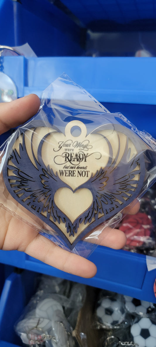 Angel wing engraved ornaments
