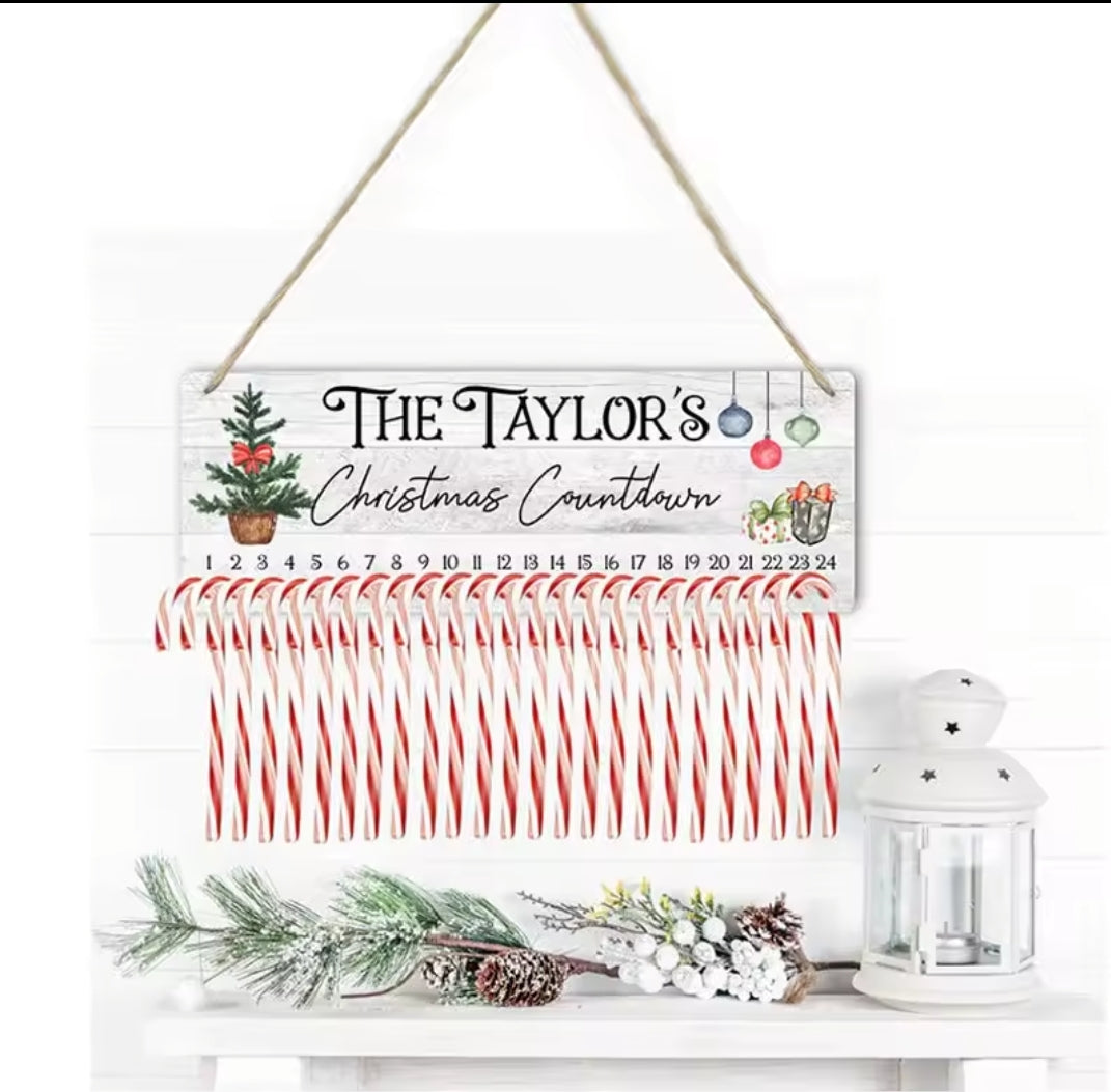 MDF Sublimation Candy Cane Countdown Board Blank