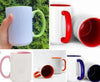 15 oz White mugs MIXED with 2 tone Color mug CASE