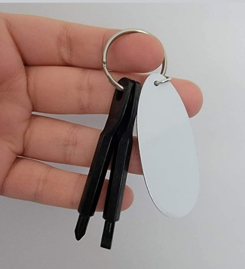 Screw Driver Keychain With Oval Aluminum Disc  for sublimation