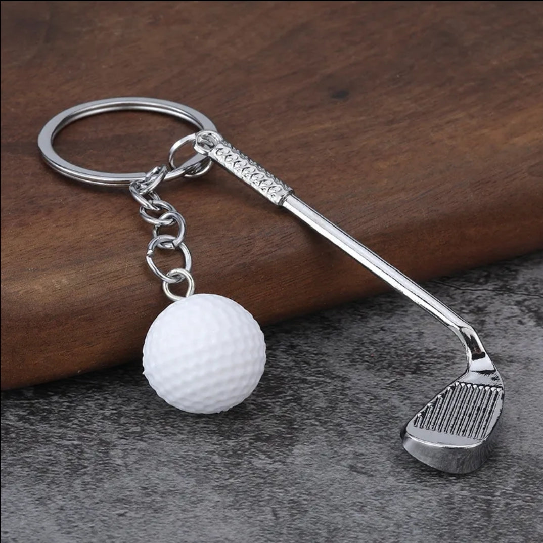 Golf keychain charm with 1.5 in aluminum double sided sublimation