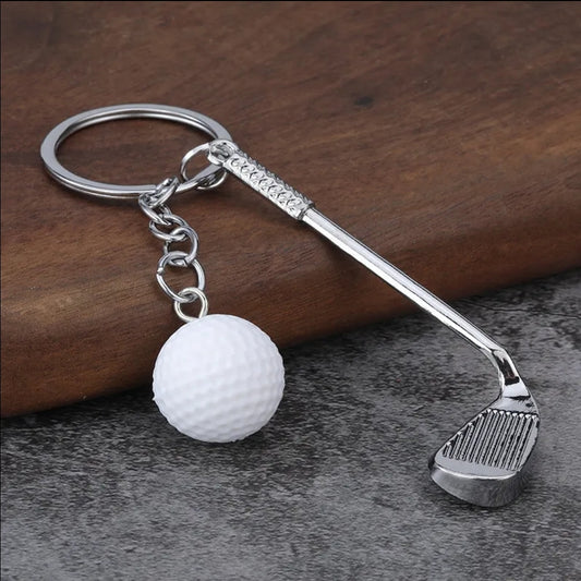 Golf keychain charm with 1.5 in aluminum double sided sublimation