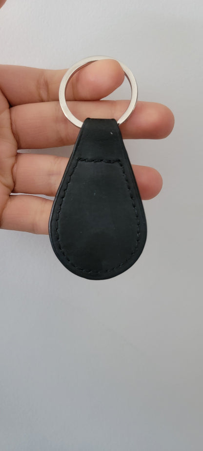 Leather  round charm Keychain with Sublimation Disc