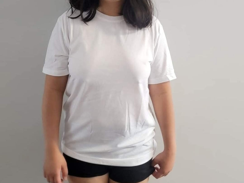 White Polyester Sublimation T-Shirt Blank | Custom Apparel Canada Front View - Sublimation Blank Canada | WestCoastCraft