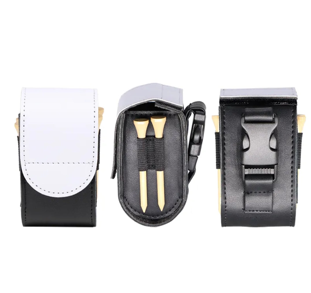 PU Leather sublimation golf ball and tees holder