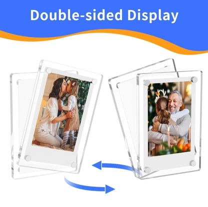 Acrylic rectangle photo magnet with double sided sublimation aluminum card insert