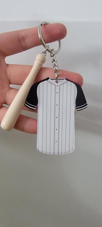 Acrylic baseball jersey with baseball bat