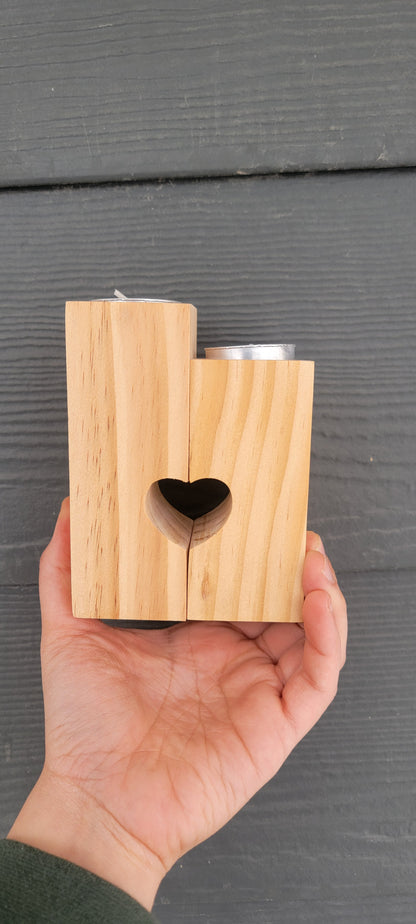 Sublimation Wooden long and short candle holder