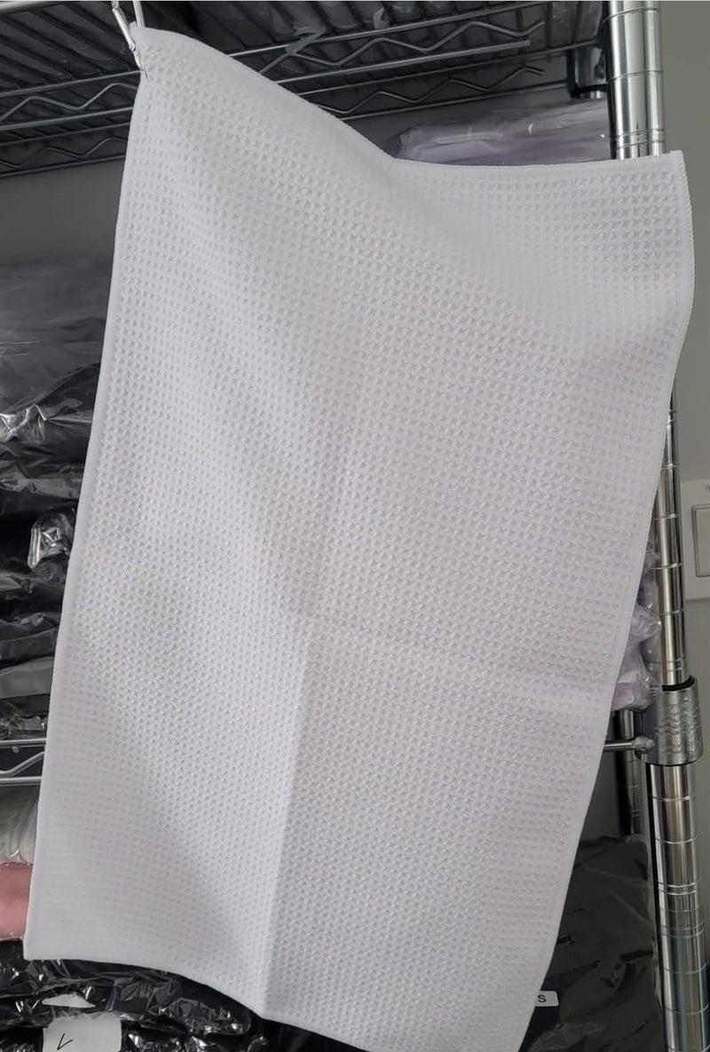 Waffle weave Kitchen towel/ golf towel with hook