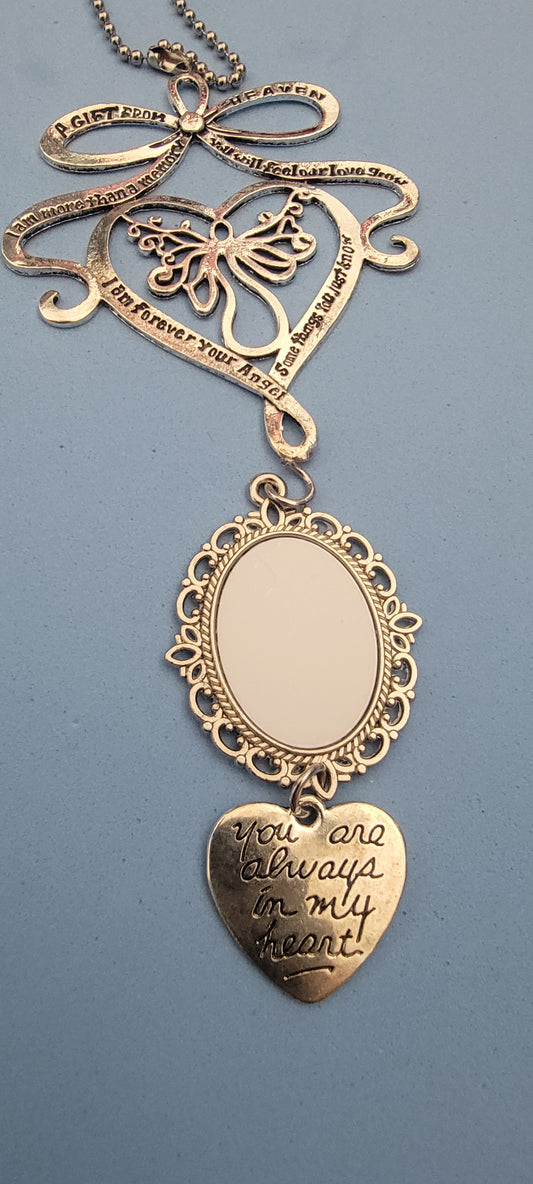 Angel engraved words with oval sublimation disc