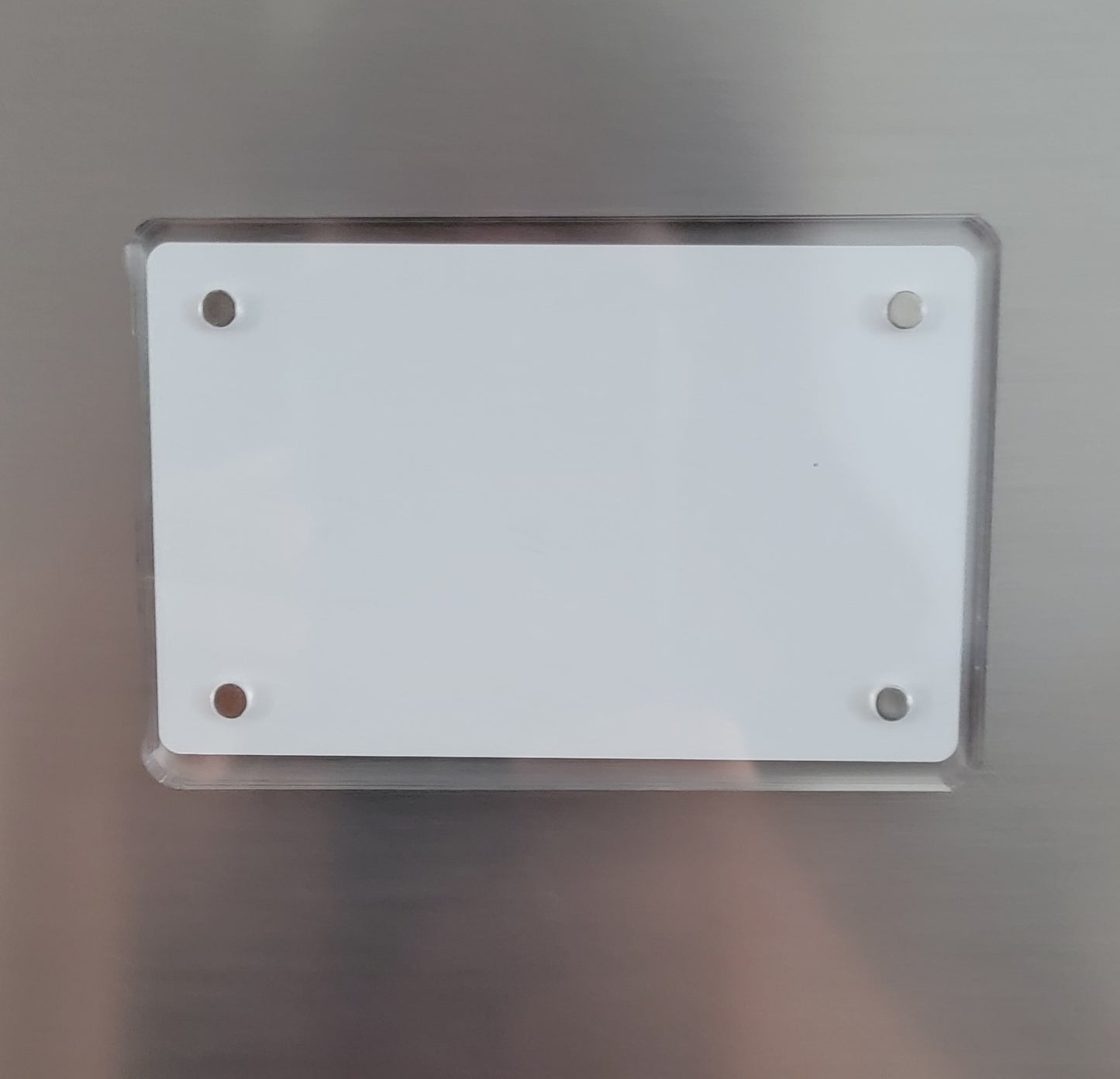 Acrylic rectangle photo magnet with double sided sublimation aluminum card insert