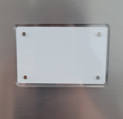 Acrylic rectangle photo magnet with double sided sublimation aluminum card insert