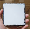 4x4 Inch Square Sublimation Slate Coaster Blank In Hand - Natural Stone Coaster with White Glossy Printable Surface and Rustic Slate Edges - Premium Heat Press Ready Crafting Supply - Wholesale Canada