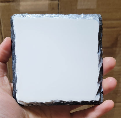 4 inch square rock slate coaster set of 2