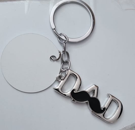 DAD CHARM with sublimation 1.5 inch aluminum round disc