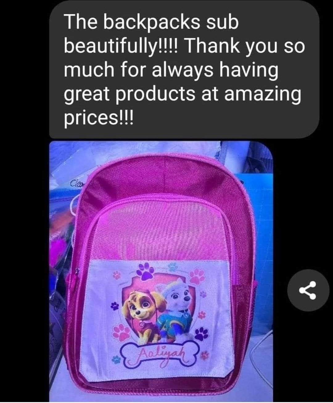 Sublimation School Back Pack