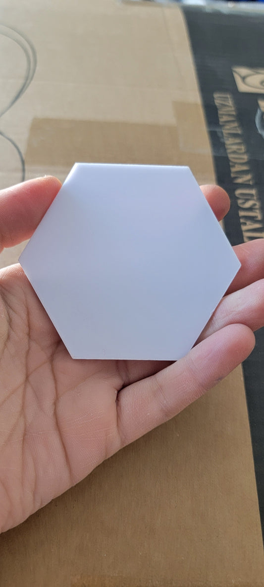 19 pcs hexagon acrylic white disc not for sub