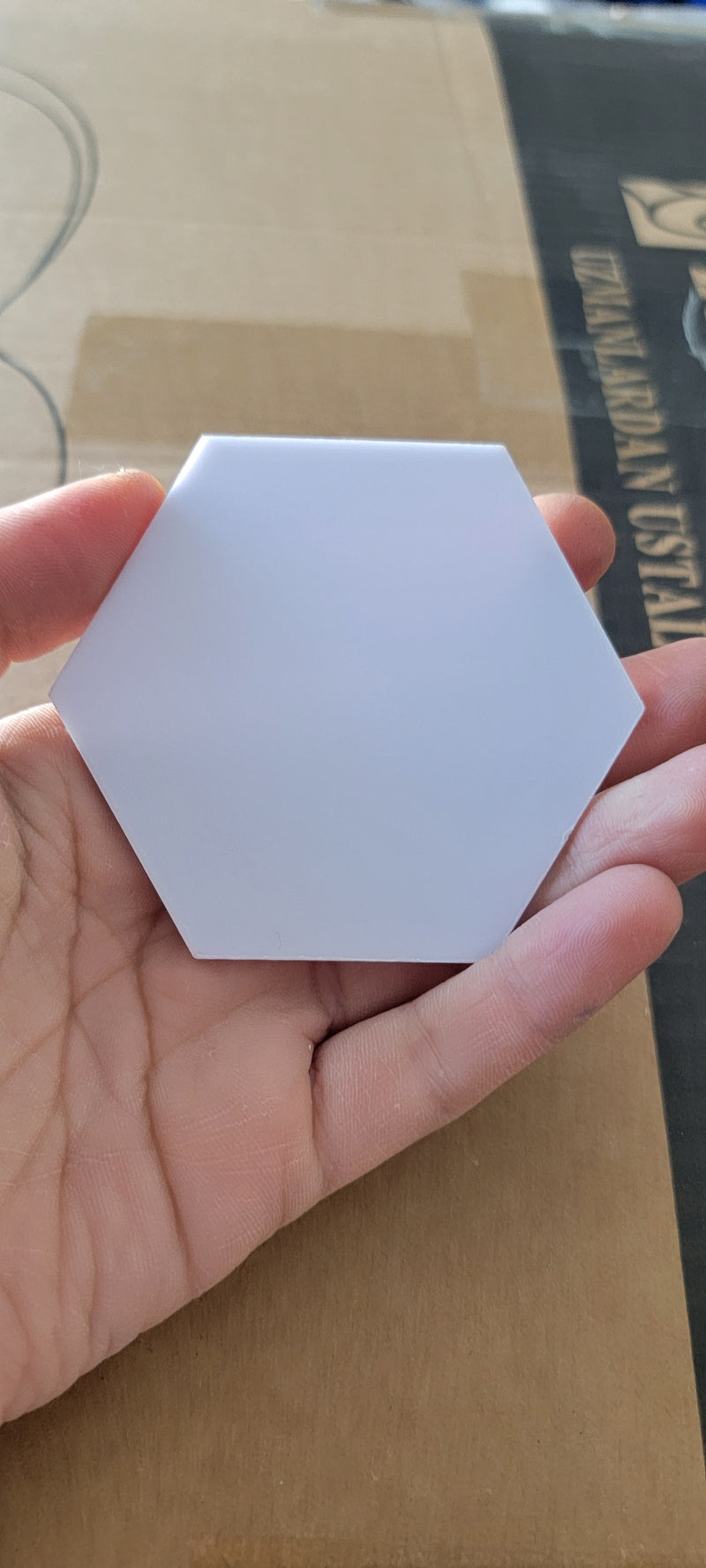 19 pcs hexagon acrylic white disc not for sub