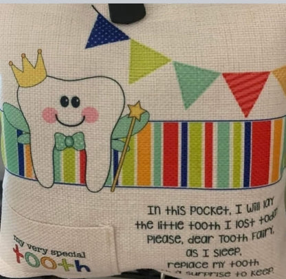 Sublimation canvas linen Tooth fairy pillow case cover