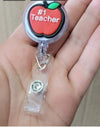 Apple Shaped Sublimation Badge Reel Blank - Teacher Gift ID Badge Holder Retractable Clip Personalized Heat Press Canada