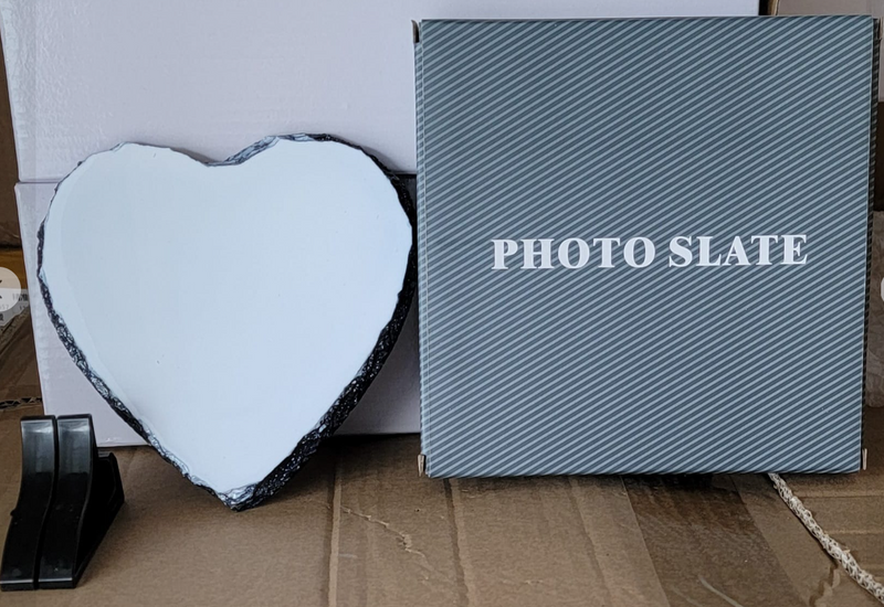 Sublimation Rock Slate Photo Frames – Rectangle and Heart Shapes front view - Sublimation Blank Canada | WestCoastCraft